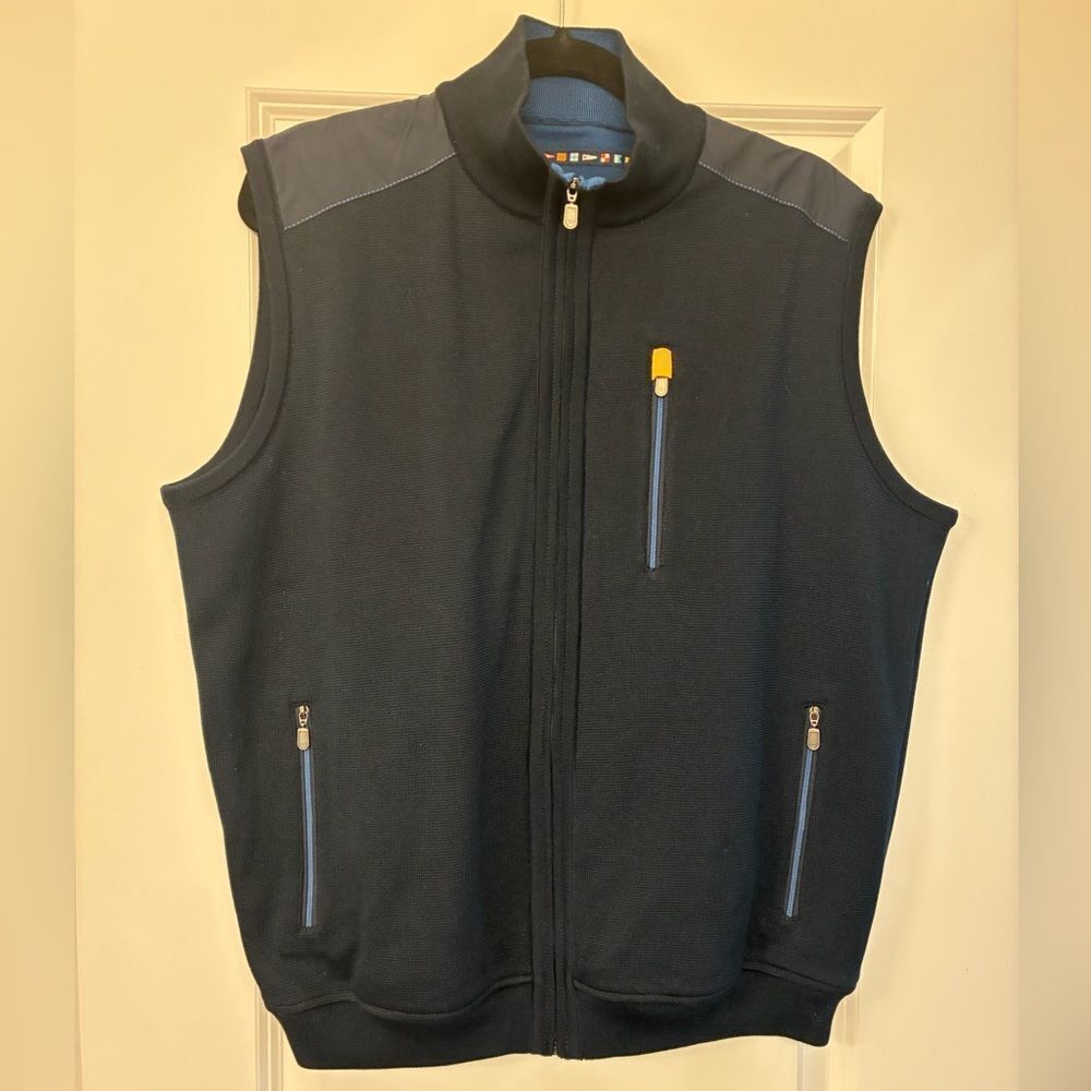 ST. CROIX Zip Front Vest Navy Blue Men's Size Medium